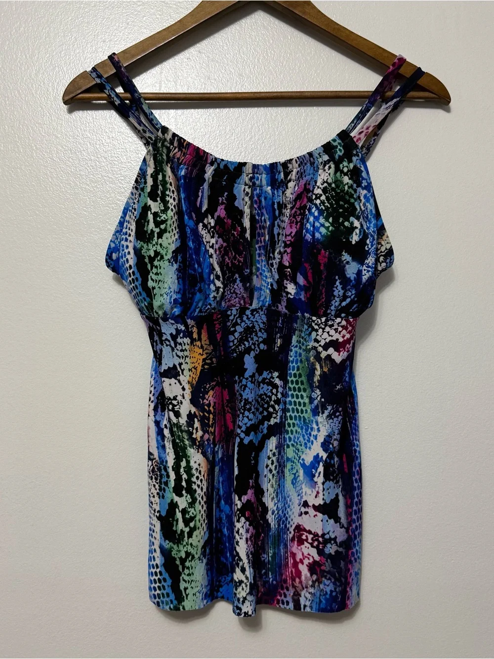 Magicsuit By Miraclesuit Tankini Swimsuit Top Women’s 8 Snake-Print Ruffle